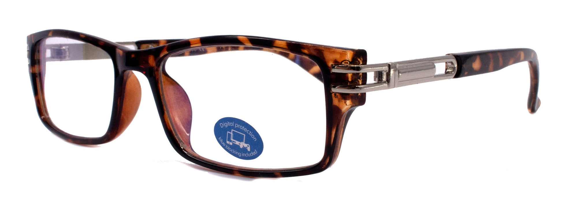 The Hudson, (Blue Light Glasses) Reading Glasses, No Magnification W/ A/R AntiGlare, Reduce Eyestrain (Brown Tortoise Shell) NY Fifth Avenue 