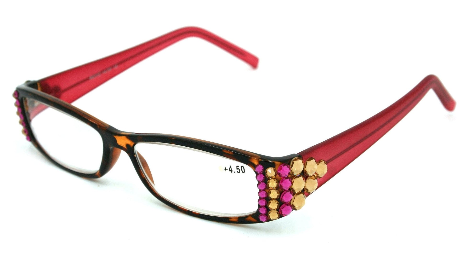 All Favorite, (Bling) Reading Glasses For Women W (L. Colorado, Rose)  (Tortoise Brown, Pink) +4 +4.5 +5 +6 NY Fifth Avenue
