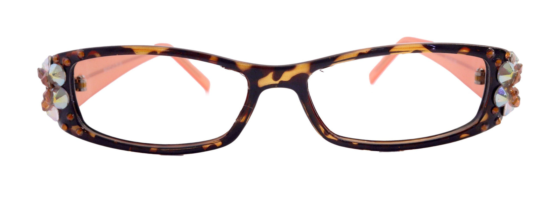 All Favorite, (Bling) Reading Glasses Women Adorned W European Crystals  (Tortoise Brown) Frame +4 +4.5 +5 +6 NY Fifth Avenue.